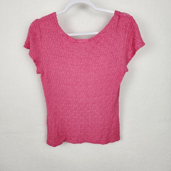 Worthington Stretch Womens Short Sleeve Top Size L Pink - Picture 2 of 8